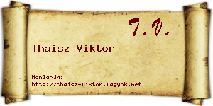 Thaisz Viktor névjegykártya